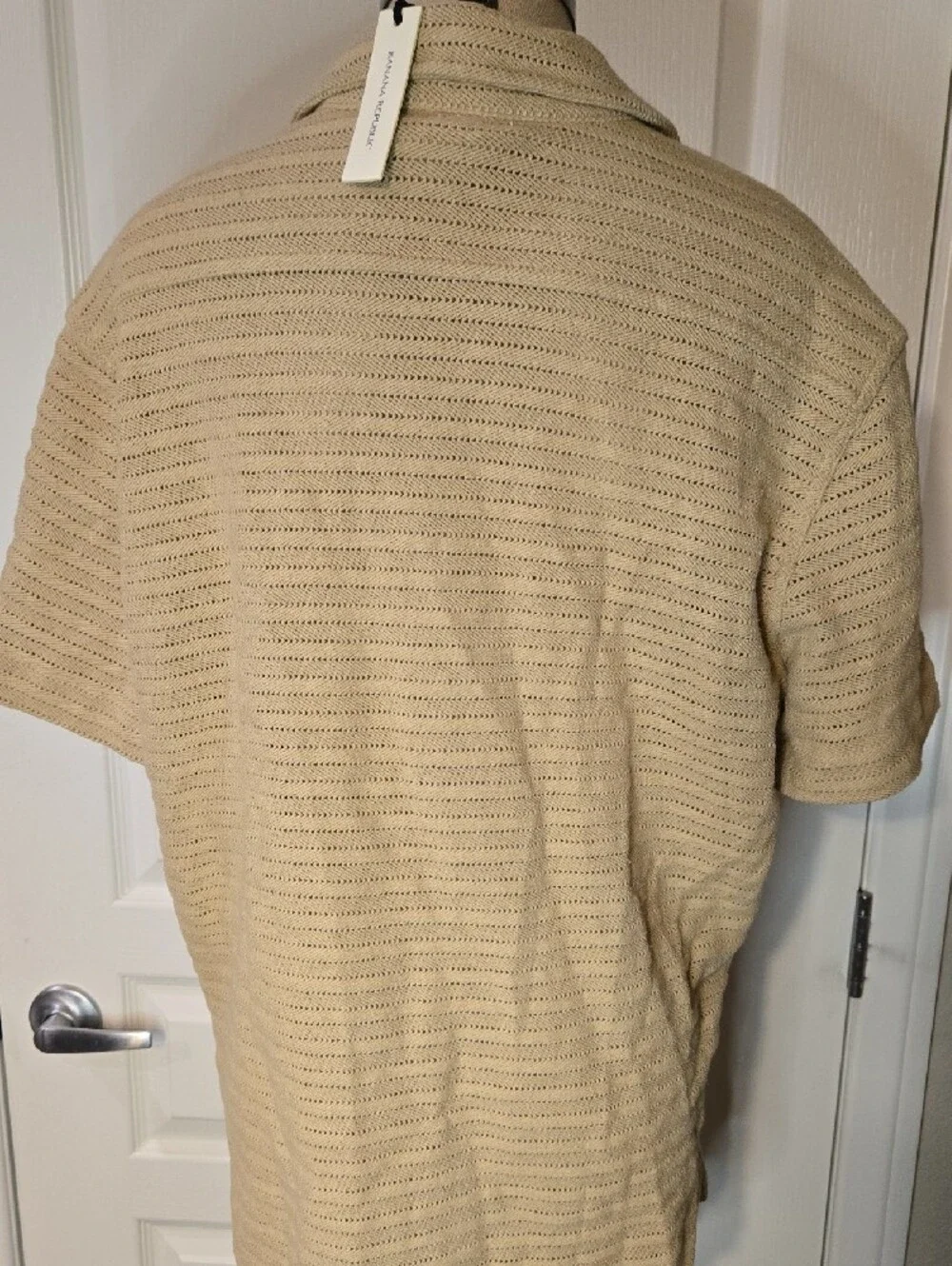 Banana Republic Herringbone Jacquard Resort Shirt Large